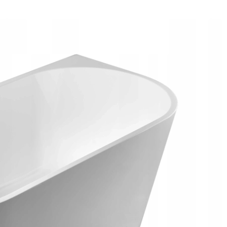 Balneo VIVA wall-mounted freestanding bathtub, white, 170 x 80 cm, acrylic, with stainless steel frame and 6 stabilizing legs, overflow, and copper click-clack drain