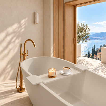 Bathtub shelf VANO Solid Surface Cashmere Dune