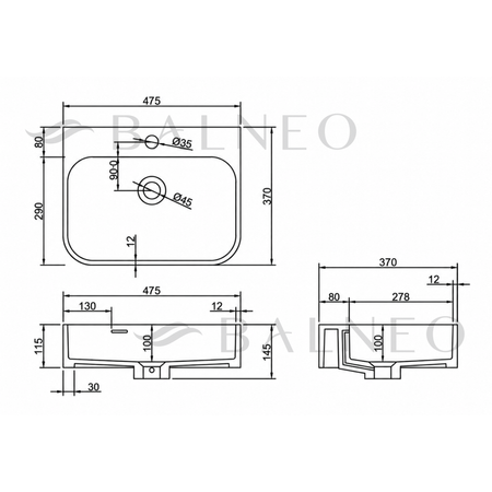 Washbasin BELORIA Solid Surface Cashmere Dune
