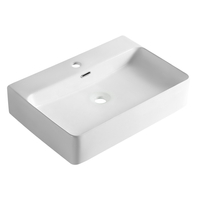 Balneo Neria 60 × 42 cm white ceramic countertop washbasin
