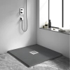 Brodzik z konglomeratu mineralnego Balneo Stone Tray 80 x 80 x 2,5 cm ciemnoszary niski kwadratowy