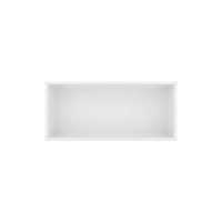 Balneo WALL-BOX ONE White 45x20x10 cm white stainless steel recessed shelf with collar
