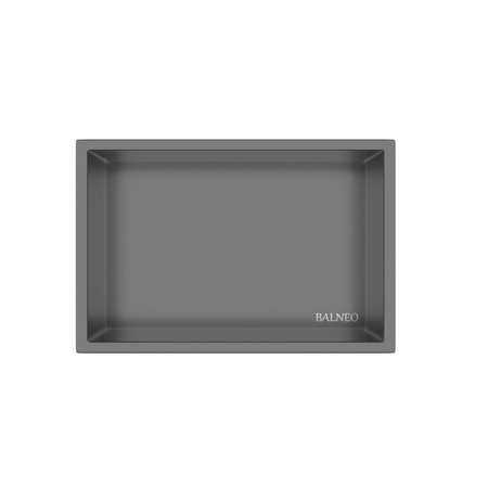 Balneo Wall Box One Gun Metal 30x20x10 cm stainless steel recessed shelf with flange