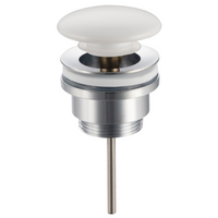 Brass washbasin stopper Balneo Klik Klak D white universal with ceramic head