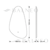 Illuminated asymmetrical mirror Balneo SORA 55 x 100 cm