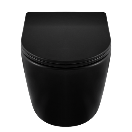 Balneo Luxa Rimless Black Wall-Mounted Toilet Bowl without Collar, with Slow-Close Duroplast Seat