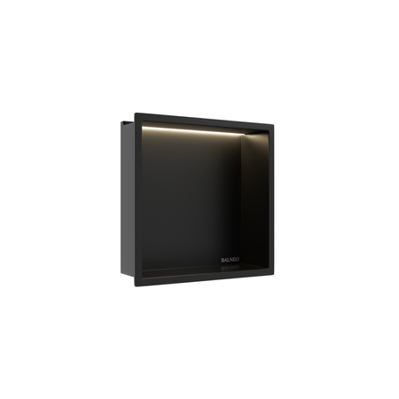 Półka wnękowa Balneo Wall Box LED Czarna 30 x 30 x 10 cm