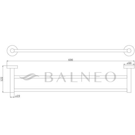 Wieszak złoty lustrzany Balneo Qube model 2