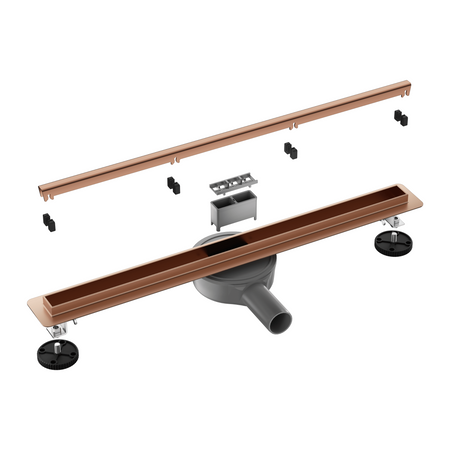 Odpływ liniowy podłogowy Balneo Slim & Low ProLine Copper 80 cm miedziany