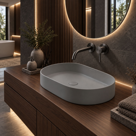 Umywalka ETERIA Solid Surface Cemento Raw