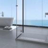 Linear drain floor Balneo Decor Next Stripes 100 cm with panel decorative made of stainless steel brushed with low trap and deep sediment trap