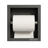 Balneo Wall Box Paper Holder 1 Gun Metal built into a stainless steel wall