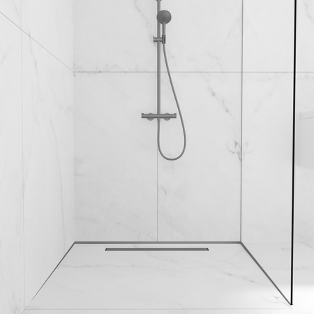 Listwa spadkowa Balneo gun metal do szkła prawa 170 cm