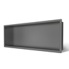Balneo Wall Box One Gun Metal recessed shelf 90 x 30 x 7 cm in brushed stainless steel with flange