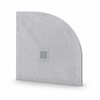 Composite Shower Tray Balneo Stone Tray 80 × 80 × 2.5 cm Light Grey Low-Profile Semi-Circular