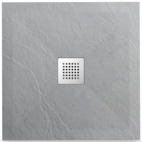 Brodzik z konglomeratu mineralnego Balneo Stone Tray 80 x 80 x 2,5 cm jasnoszary niski kwadratowy