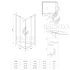 Shower enclosure sliding Balneo Rio 90 x 90 cm black transparentna