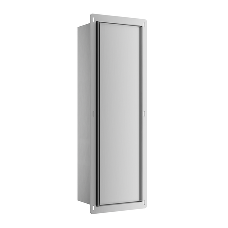 Storage compartment on brush TOILET Balneo Wall Box Brush L Tiles right for built-in in wall made of stainless steel