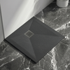 Balneo Stone Tray composite shower tray 90 x 90 x 2.5 cm dark grey low square