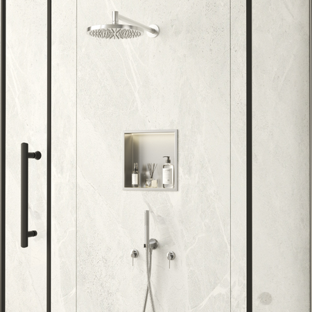 Półka wnękowa Balneo Wall Box LED Inox 30 x 30 x 10 cm