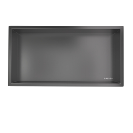 Półka wnękowa Balneo Wall Box One Gun Metal 60 x 30 x 7 cm ze stali nierdzewnej szczotkowanej z kołnierzem