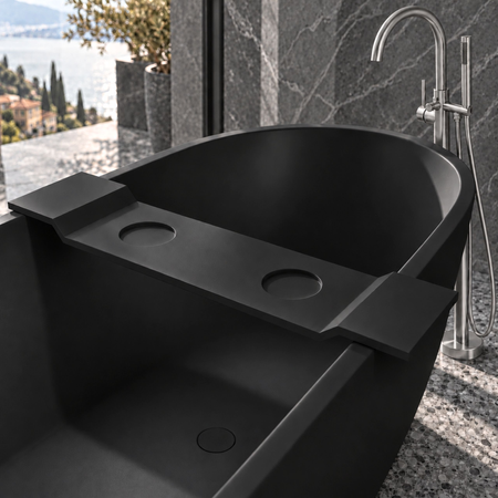 Bathtub shelf VANO Solid Surface Carbon Black