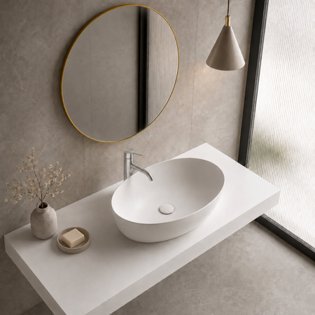 Balneo Vileo 62 × 42 cm White Ceramic Countertop Washbasin