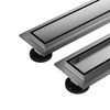 Balneo Duplex Next Gun Metal 70 cm Double-Sided Brushed Stainless Steel Floor Linear Drain with Low Siphon and Deep Sediment Trap
