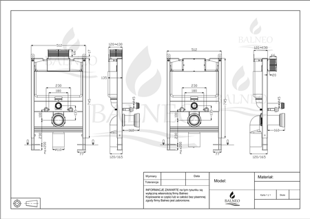 Stelaż podtynkowy WC Balneo Fix-Frame Low niski