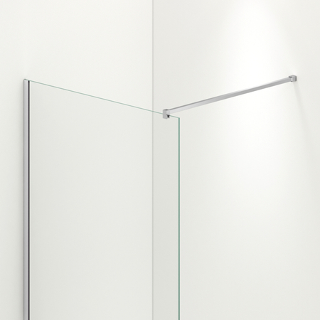 Shower screen Balneo Beira 120 x 200 cm chrome glass transparent 8 mm