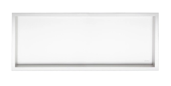 Półka wnękowa Balneo Wall Box One White 90 x 30 x 10 cm biała ze stali nierdzewnej z kołnierzem