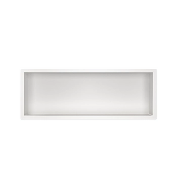 Półka wnękowa Balneo WALL-BOX ONE White 60x20x10 cm biała ze stali nierdzewnej z kołnierzem