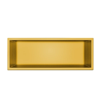 Półka wnękowa Balneo WALL-BOX ONE Gold 60x20x10 cm złota ze stali nierdzewnej z kołnierzem