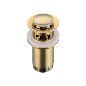 Korek umywalkowy mosiężny Balneo Klik Klak E złoty z przelewem