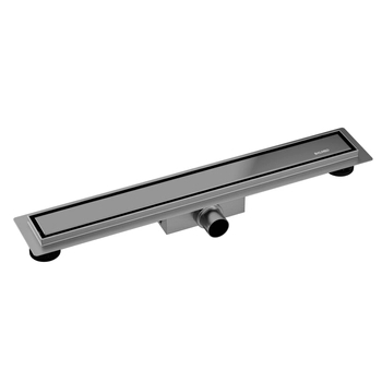 Odpływ liniowy podłogowy Balneo Duplex Next Gun Metal 90 cm dwustronny ze stali nierdzewnej szczotkowanej z niskim syfonem i głębokim osadnikiem