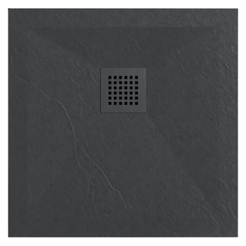Brodzik kompozytowy Balneo Stone Tray 90 x 90 x 2,5 cm ciemnoszary niski kwadratowy