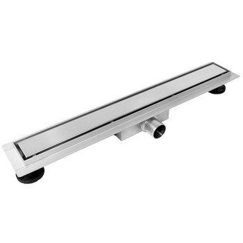 Odpływ liniowy podłogowy Balneo Duplex Next Inox 50 cm dwustronny ze stali nierdzewnej szczotkowanej z niskim syfonem i głębokim osadnikiem