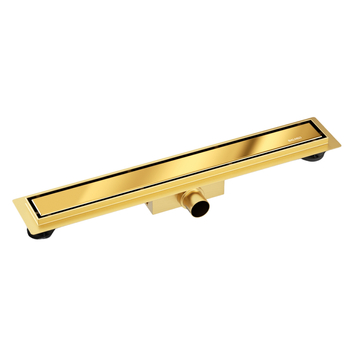 Odpływ liniowy podłogowy Balneo Duplex Next Mirror Gold 60 cm złoty dwustronny ze stali nierdzewnej z niskim syfonem i głębokim osadnikiem