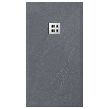 Brodzik z konglomeratu mineralnego Balneo Stone Tray 140 x 90 x 2,5 cm ciemnoszary niski prostokątny