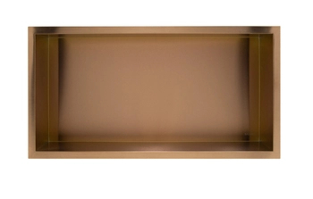 Półka wnękowa Balneo Wall Box One Copper 60 x 30 x 7 cm miedziana ze stali nierdzewnej z kołnierzem