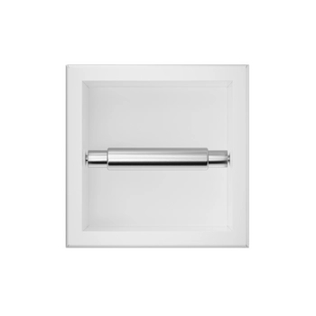 Uchwyt na papier Balneo Wall Box Paper 1 White biały wbudowany w ścianę ze stali nierdzewnej
