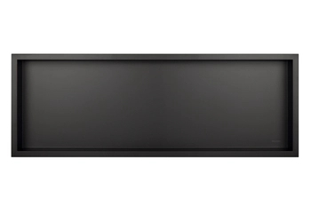 Półka wnękowa Balneo Wall Box One Black 90 x 30 x 7 cm czarna ze stali nierdzewnej z kołnierzem