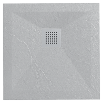 Brodzik kompozytowy Balneo Stone Tray 90 x 90 x 2,5 cm jasnoszary niski kwadratowy