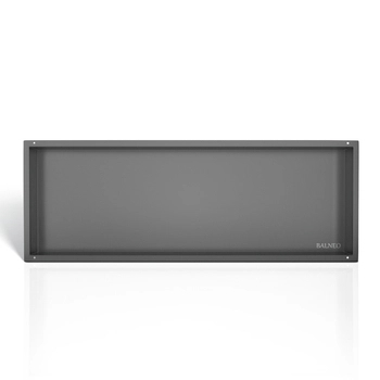 Półka wnękowa Balneo Wall Box No rim Gun Metal 90 x 30 x 10 cm ze stali nierdzewnej szczotkowanej bez kołnierza