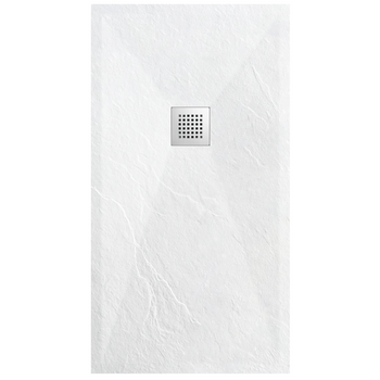Brodzik z konglomeratu mineralnego Balneo Stone Tray 110 x 90 x 2,5 cm biały niski prostokątny