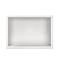Półka wnękowa Balneo WALL-BOX ONE White 30x20x10 cm biała ze stali nierdzewnej z kołnierzem