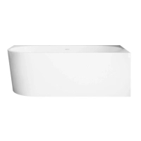 Wanna wolnostojąca narożna prawa Balneo AVOLA NO RIM 170 x 80 cm biała akrylowa z ramą ze stali nierdzewnej i 6 nóżkami stabilizującymi z przelewem i białym korkiem
