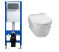 Zestaw podtynkowy WC Balneo stelaż Fix-Frame Narrow z białą miską WC Luxa Tornado