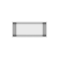 Półka wnękowa Balneo WALL-BOX ONE Inox 45x20x10 cm ze stali nierdzewnej z kołnierzem