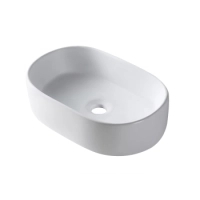 Umywalka nablatowa Balneo Vilar 56 x 35,5 cm biała ceramiczna